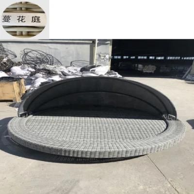 Outdoor Garden Furniture Swimming Pool Double Oval Bed