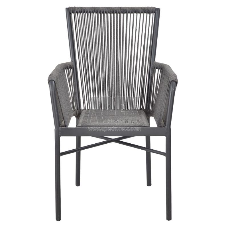 New Design Modern Leisure Aluminum Rope Woven Dining Chair Wholesale