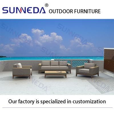 Outdoor Furniture Half Round Rattan Kd Aluminum Garden Sofa Sets