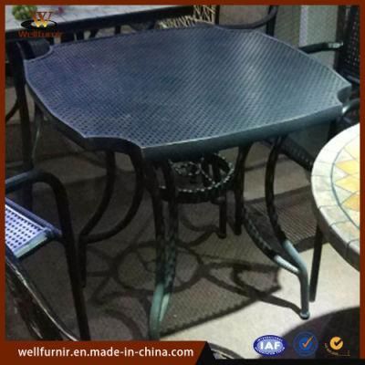 Well Furnir 4 People Outdoor Rust-Proof Aluminum Table with Chair