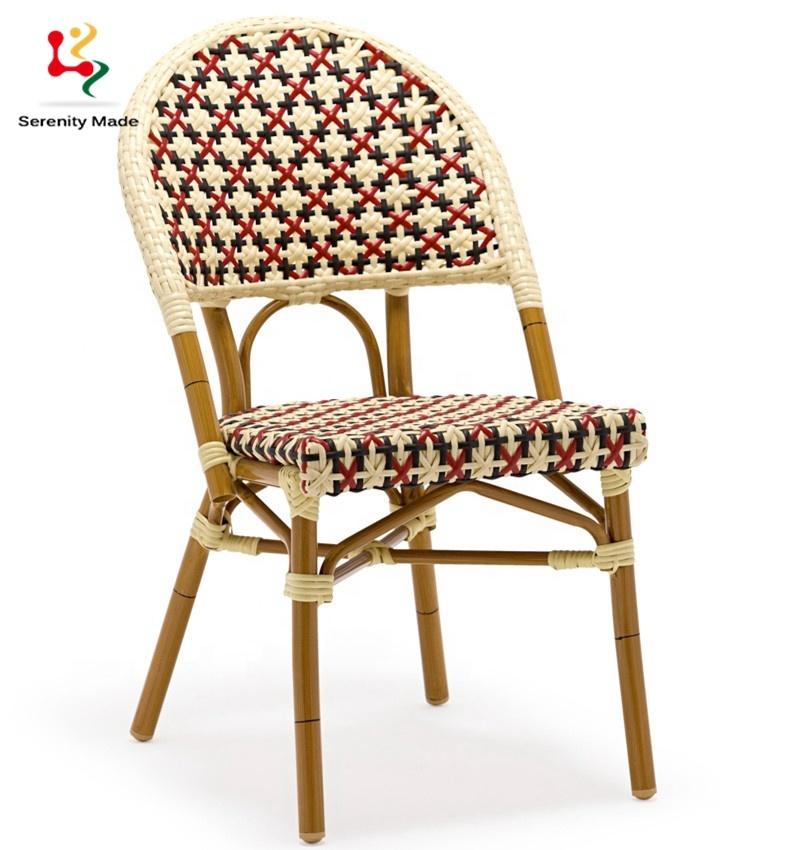Commercial Grade Cafe Dining Chair with Natural Rattan Back and Seat Timber Frame Cane Chair for Restaurant