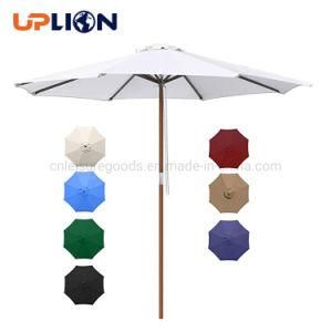 Uplion Luxury Market Street Poolside Wood Frame Drawstring Patio Sun Garden Parasol Table Top Umbrella