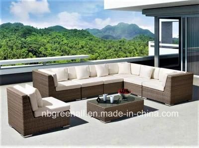 Poly Rattan &amp; Aluminum Furniture, Outdoor Rattan Corner Sofa Furniture Set