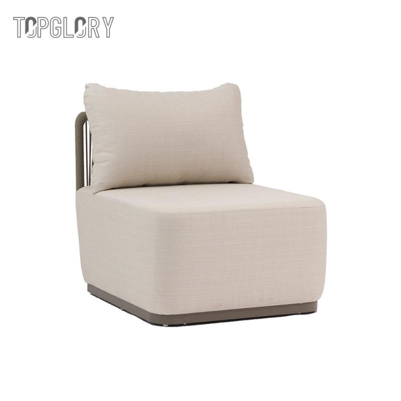 New Arrive Patio Garden Outdoor Luxury Hotel Aluminum Rope Sofa
