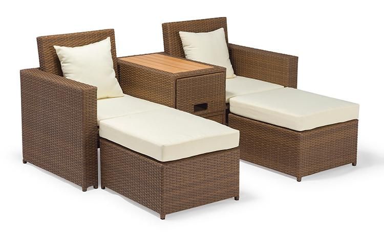 Portable Patio PE Outdoor Furniture Garden Luxury Rattan Wicker Sofa Set