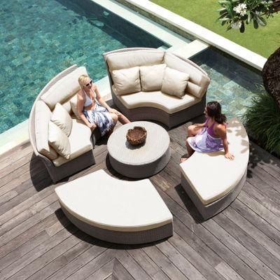 Custom Modern Luxury Outdoor Fairy Lounge Patio Chairs and Table Sofa Outside Aluminum Rattan Garden Set Outdoor Furniture